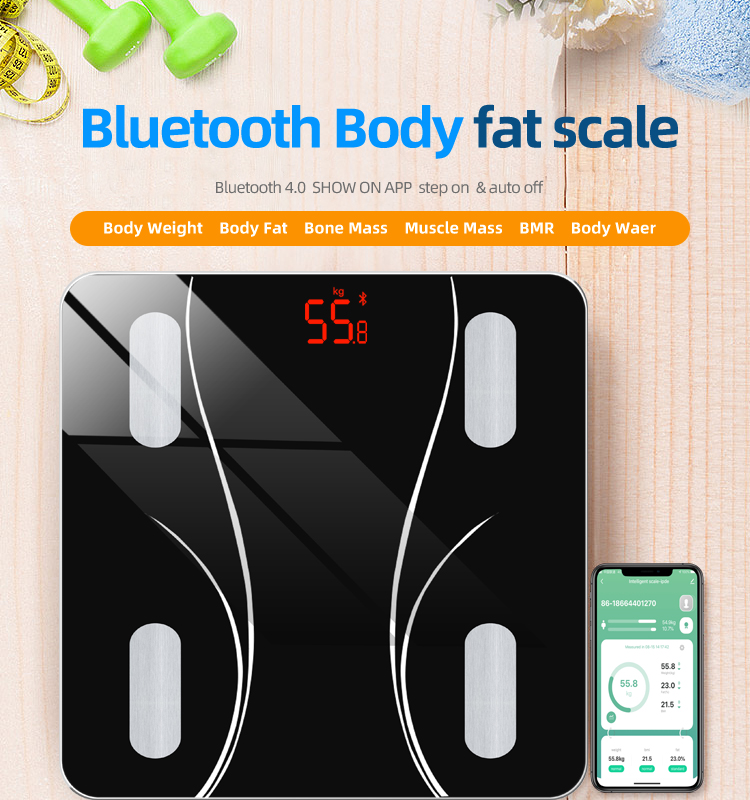 Pèse-personne Bluetooth intelligent de graisse corporelle