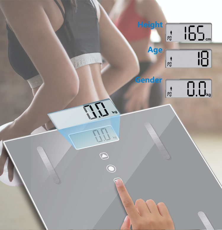 Pèse-personne numérique de salle de bain pour la graisse corporelle